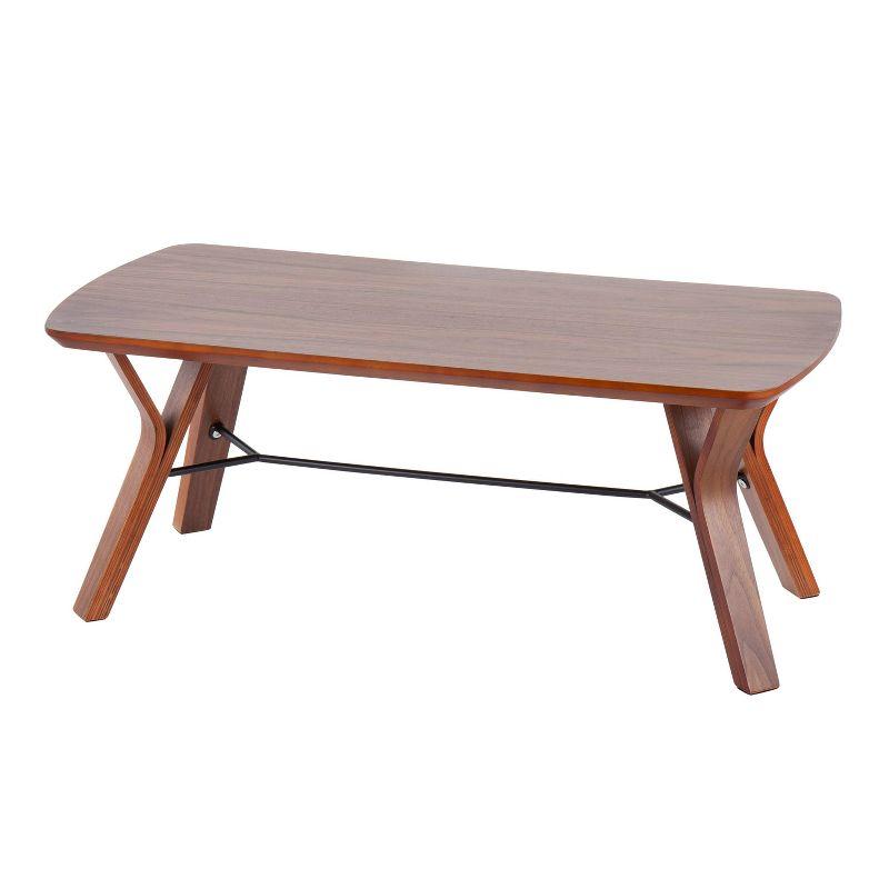 42" Folia Bench Wood/Walnut - LumiSource: Sleek Design, Tapered Legs, Entryway & Bedroom Furniture