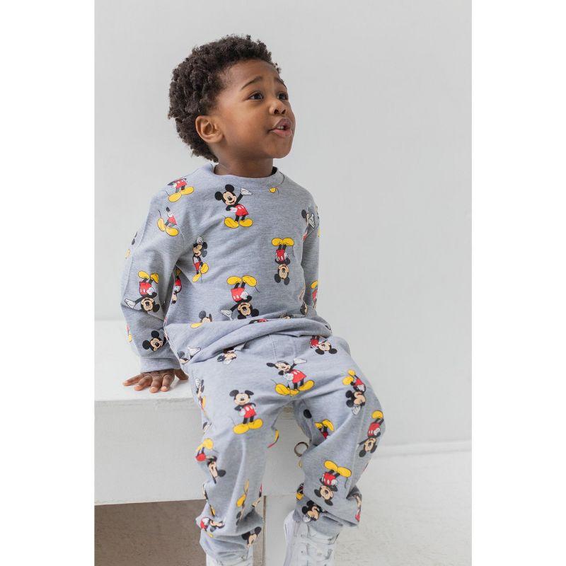 Disney Mickey Mouse Little Boys French Terry Sweatshirt and Pants Set Heather Grey 6