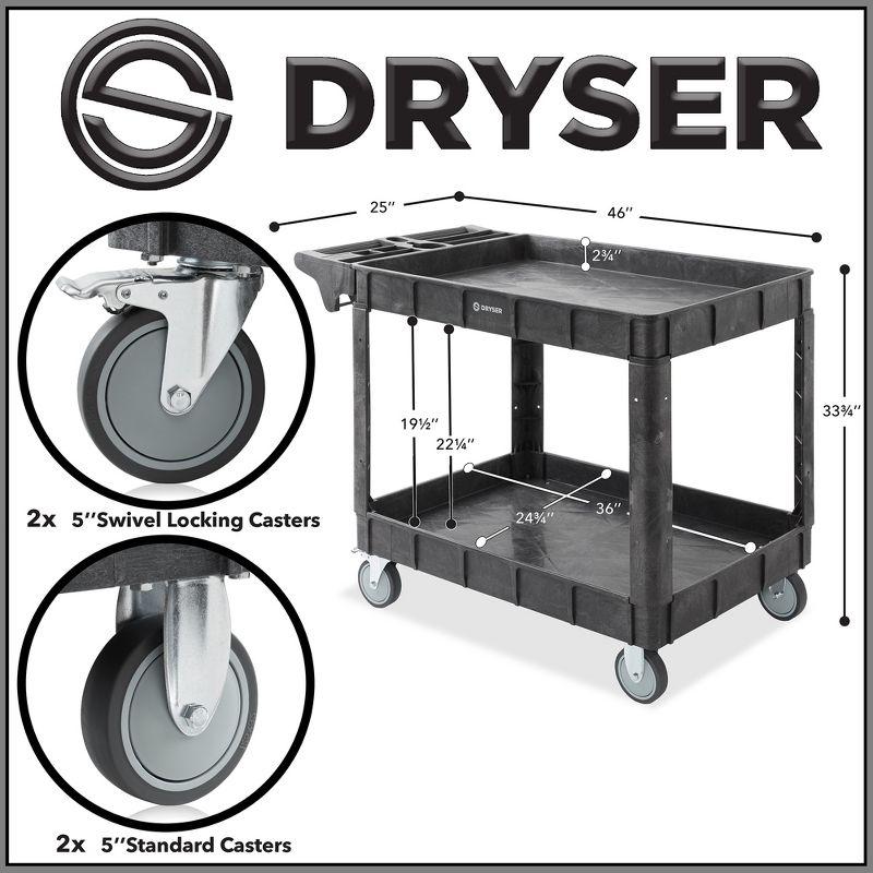 Heavy Duty Black Metal Utility Cart with Swivel Wheels