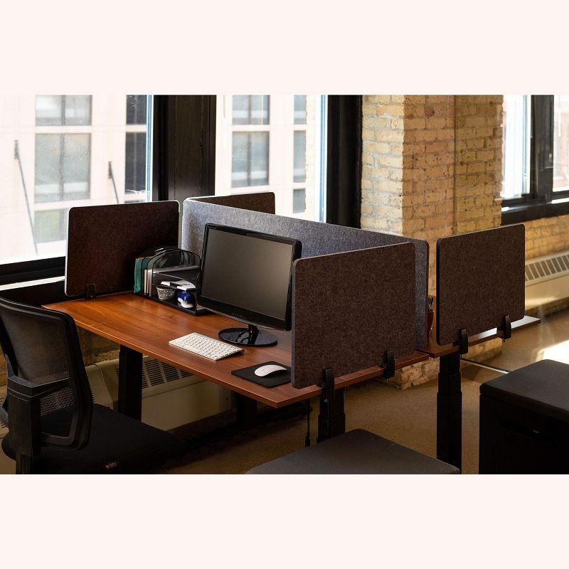 ReFocus Raw Clamp-On Acoustic Desk Divider  Reduce Noise and Visual Distractions with this Lightweight Desk Mounted Privacy Panel (Castle Gray, 59" x 16" , 23.6" x 16" , & 23.6" x 16" )