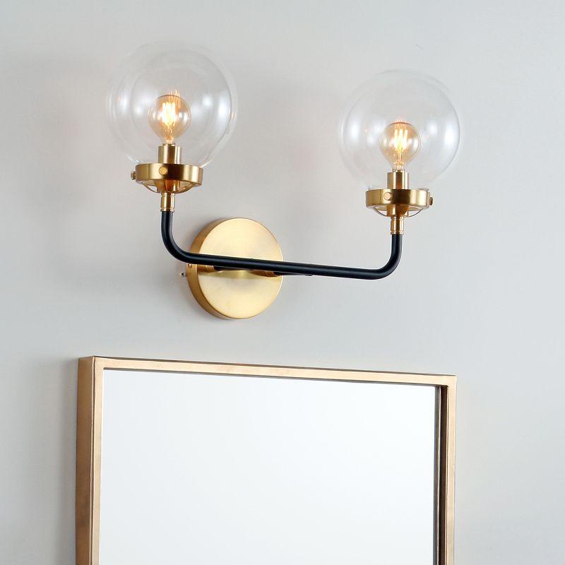 Caleb Transitional 18" Black and Brass LED Wall Sconce