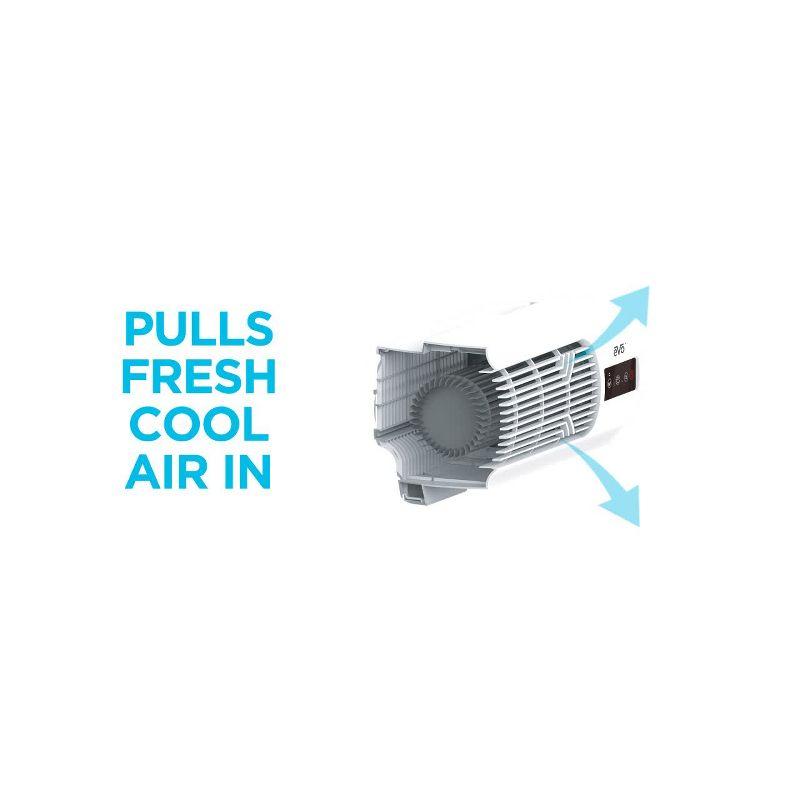 EVO Low Profile Oscillating Window Fan Air Circulator: Portable, Quiet, 4 Speeds, Remote, ETL Listed, 200-500 sq. ft.