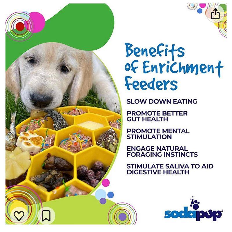 Honeycomb Design eBowl Enrichment Slow Feeder Bowl for Dogs Yellow large