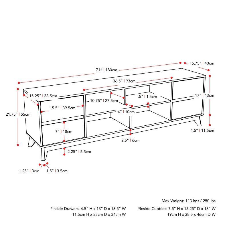 Hollywood Wood Grain TV Stand for TVs up to 85" with Drawers Gray - CorLiving