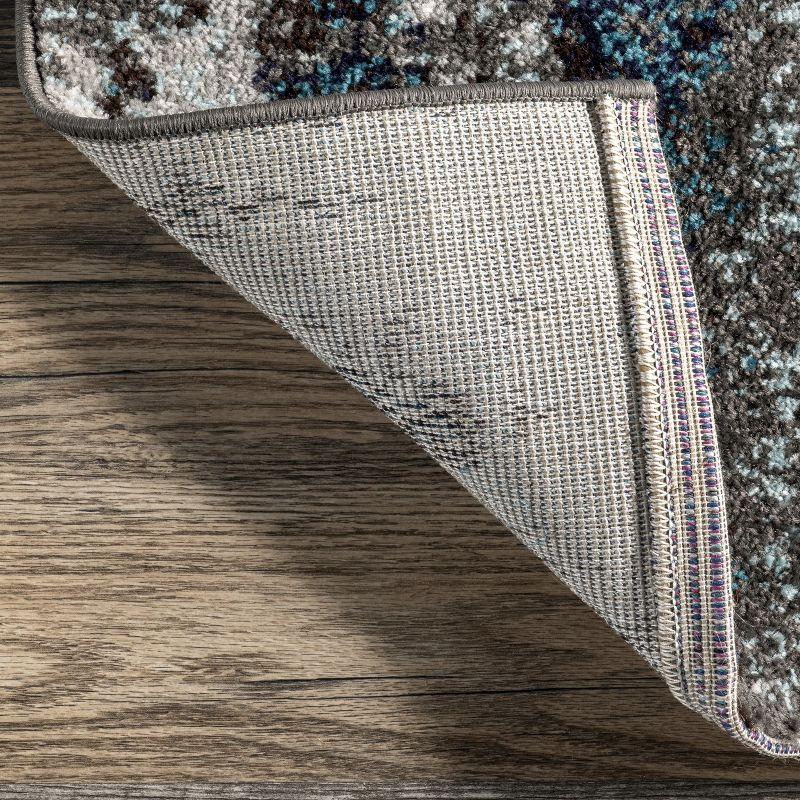 Nuloom Haydee Abstract 7x9 Indoor Area Rug for Living Room Bedroom Dining Room Kitchen, Teal/Ivory