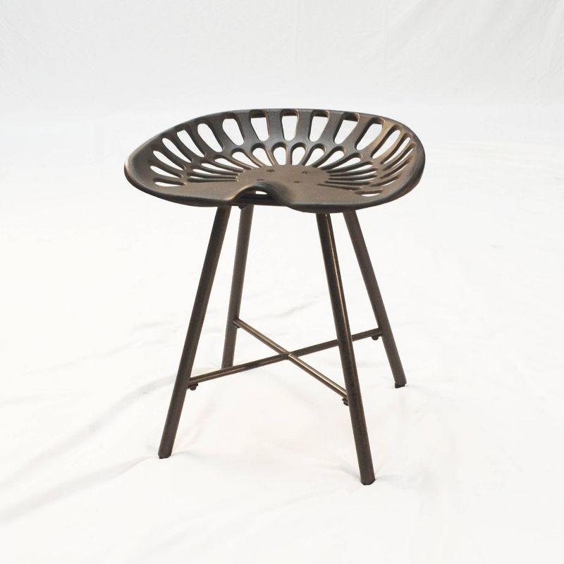 Carolina Living Kadin Tractor Seat Fireside Bench Industrial Gray: Cast Iron, Farmhouse Style