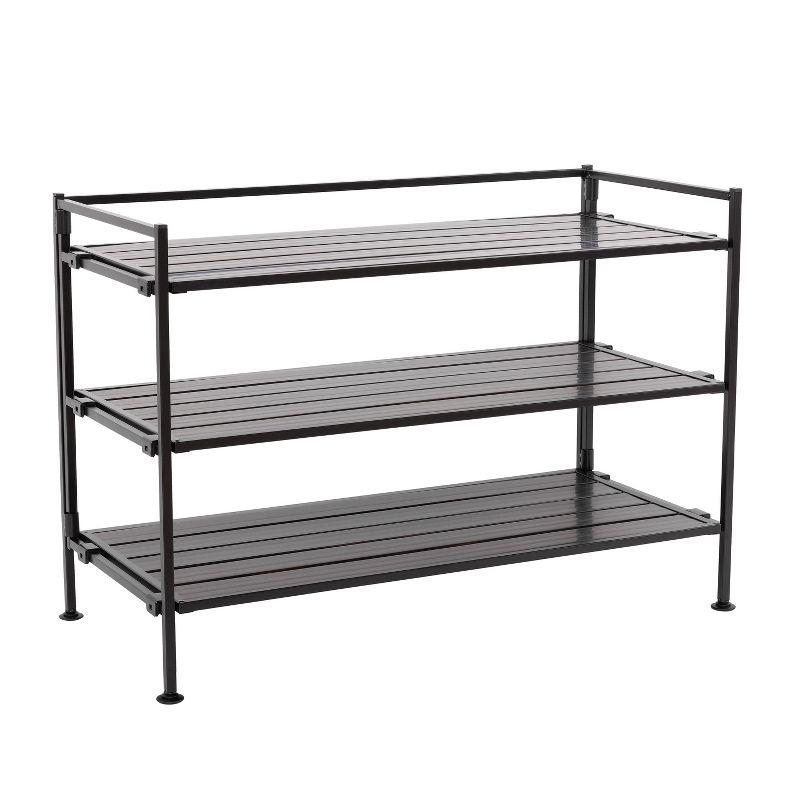 3-Tier (12 Pair) Stackable Resin Shoe Storage Rack