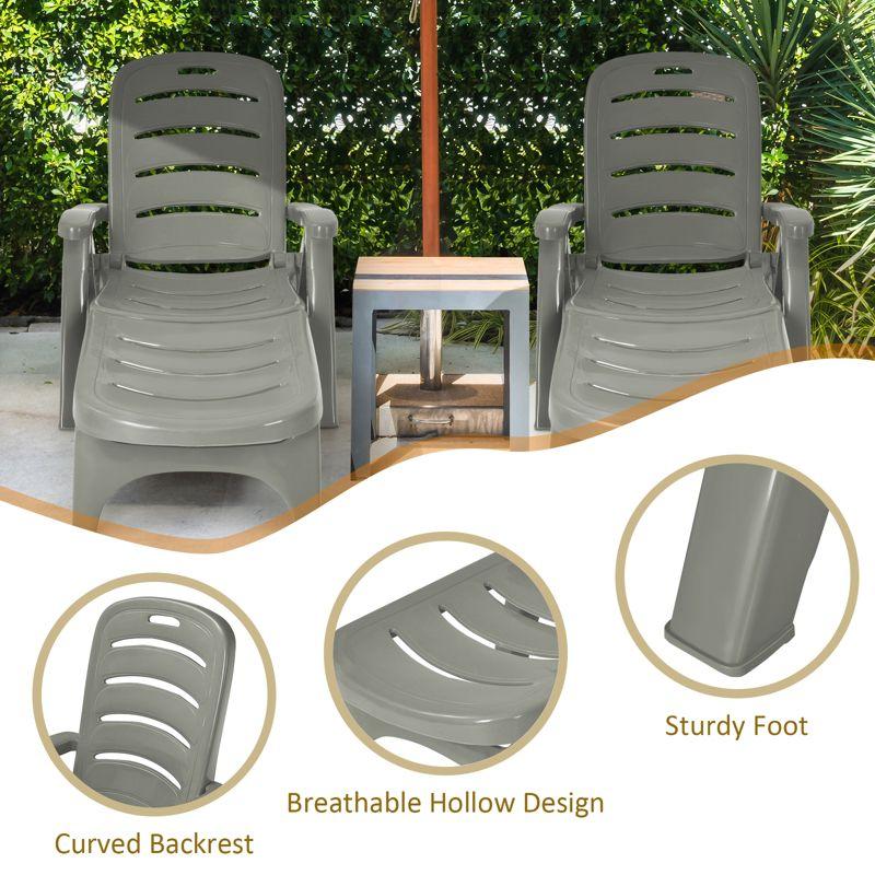 Tangkula Outdoor Chaise Lounge Chair 5-Position Folding Recliner for Beach Poolside Backyard