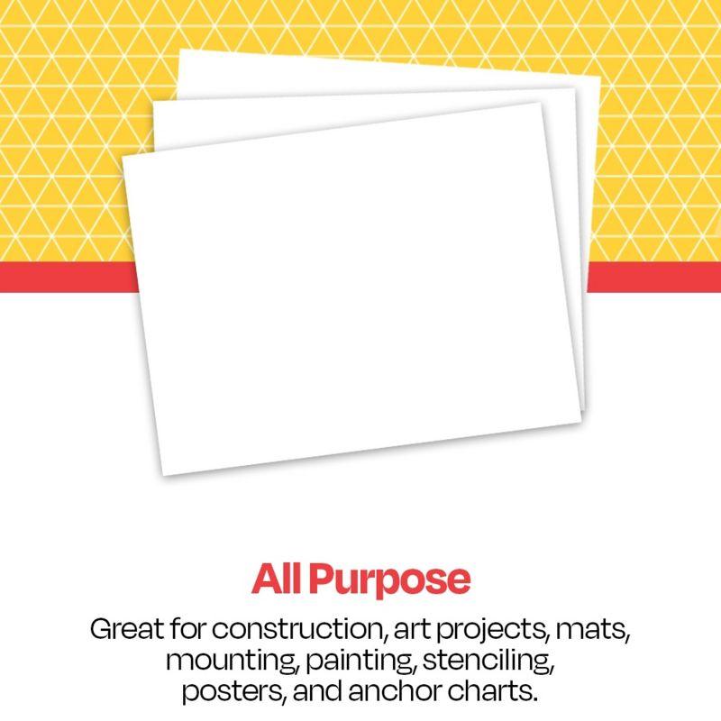 School Smart Railroad Board, 22 x 28 Inches, 4-Ply, White, Pack of 25