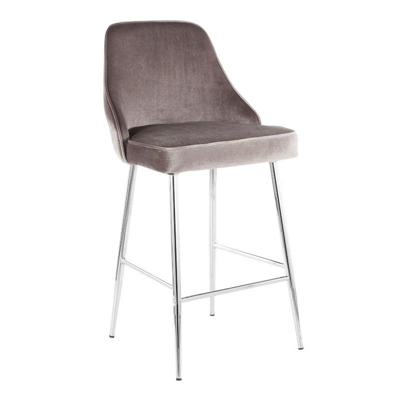 Upholstered Counter Stool with Metal Frame