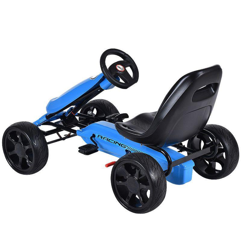 Costway Go Kart Kids Ride On Car Pedal Powered 4 Wheel Racer Stealth Outdoor Toy