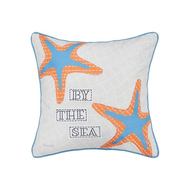 Starfish By The Sea Cotton and Polyester Throw Pillow