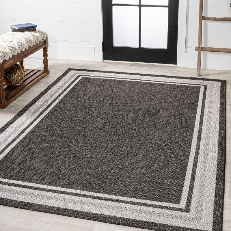 James Modern Border Stripe Indoor/Outdoor Area Rug - JONATHAN Y