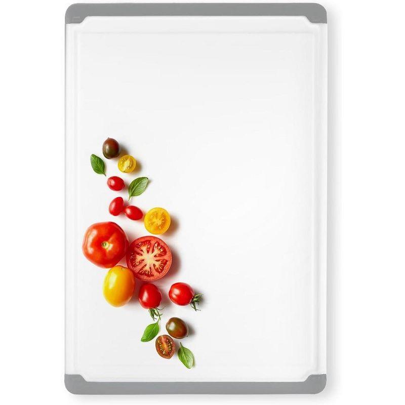 Plastic Cutting Boards for Kitchen - Large 18 x 12 Inch Rubber Cutting Board with Juice Grooves, Non-Slip, Dishwasher Safe Cutting Boards