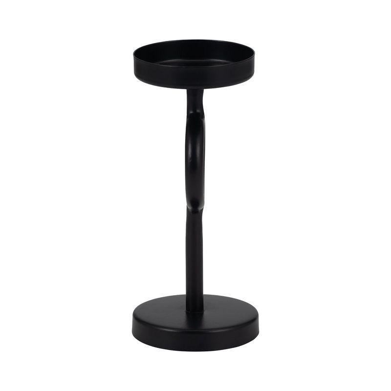 Sagebrook Home 8" Metal Candle Holder - Contemporary Black Iron Narrow Round Candle Holder for Home, Office, Event Decor - Centerpiece Candle Decor