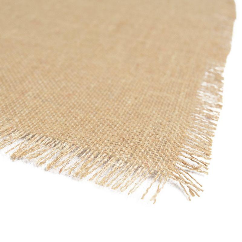 Design Imports  Jute Fringe Table Runner, Solid Natural, 15X110"