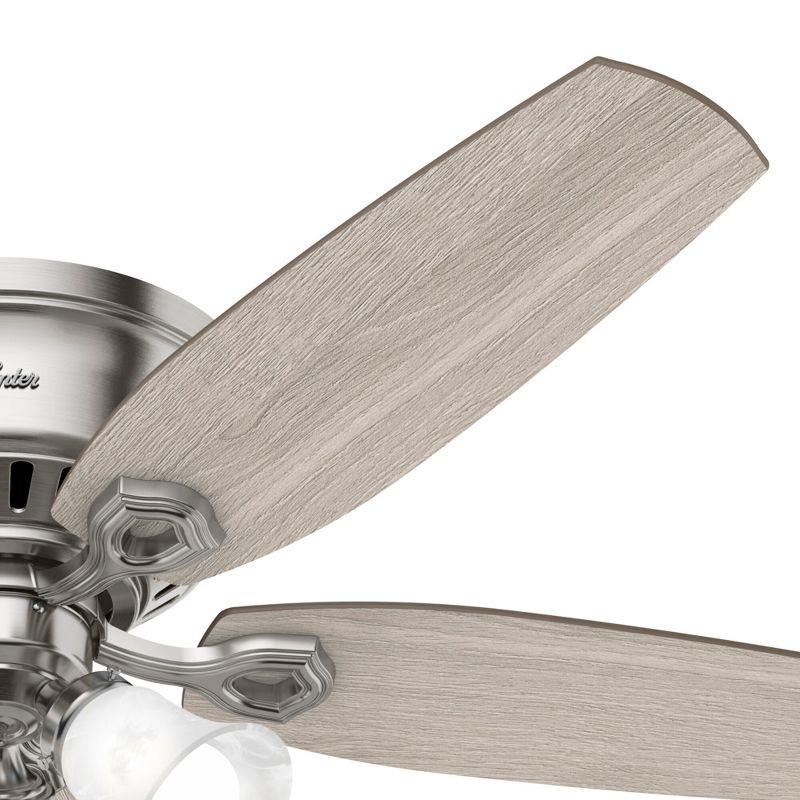 Builder Low Profile 52" 5 - Blade Flush Mount Ceiling Fan with Lights and Pull Chains