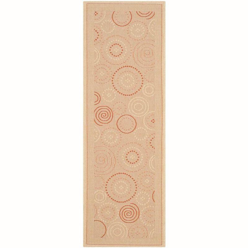 Courtyard CY1906 Power Loomed Indoor and Outdoor Runner Rug - Natural/Terra - 2'3"x6'7" - Safavieh