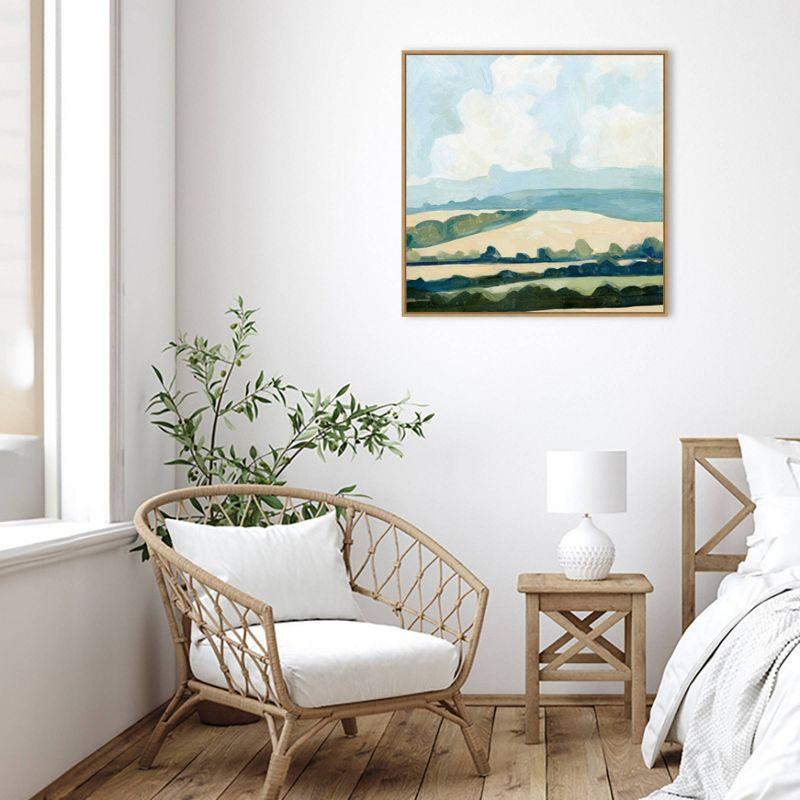 Amanti Art 30" x 30" Fieldscape II by Emma Caroline Framed Canvas Wall Art Print : Modern Lithograph, Polystyrene Frame