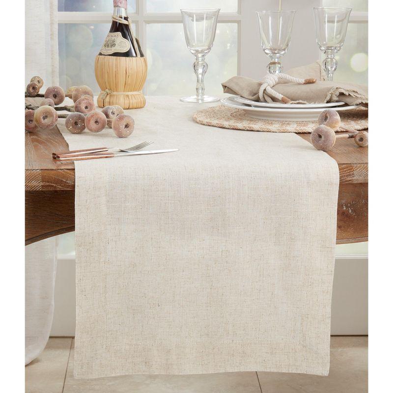 Saro Lifestyle Table Runner With Plain Hemstitched Design