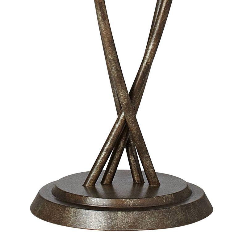 Kathy Ireland Metro Plaza Modern Glam 69" Tall Standing Floor Lamp Tree 4-Light Foot Switch Brown Metal Copper Bronze Finish Living Room Bedroom House