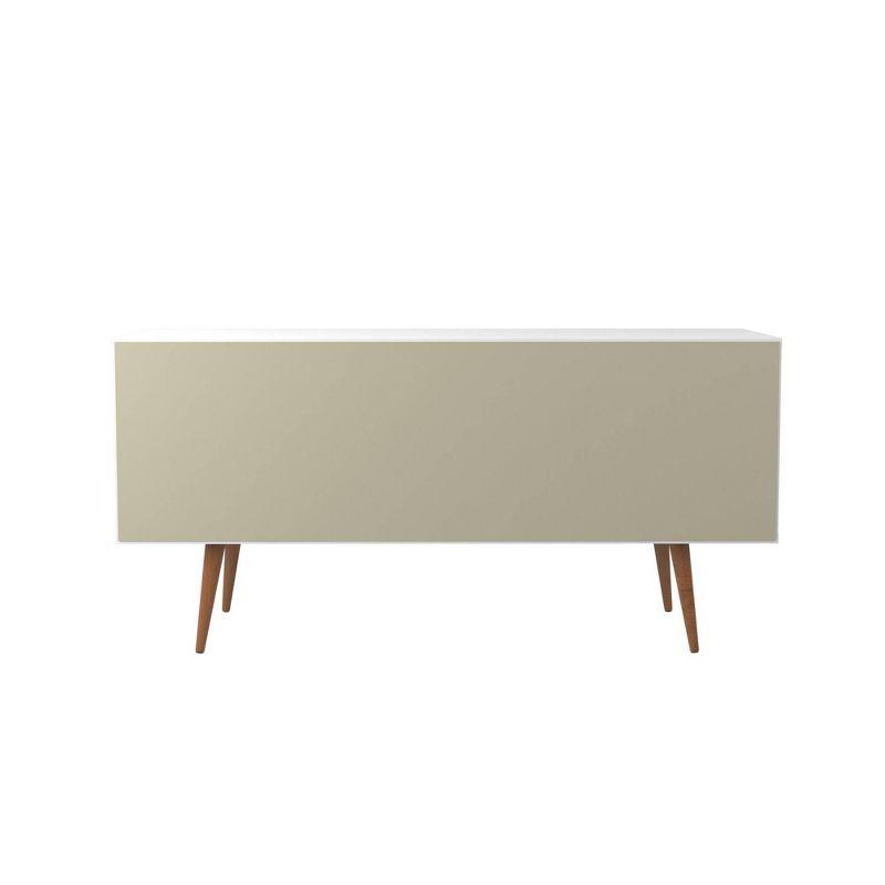 Utopia 30'' White Gloss and Maple Cream Mid-Century Wide Dresser