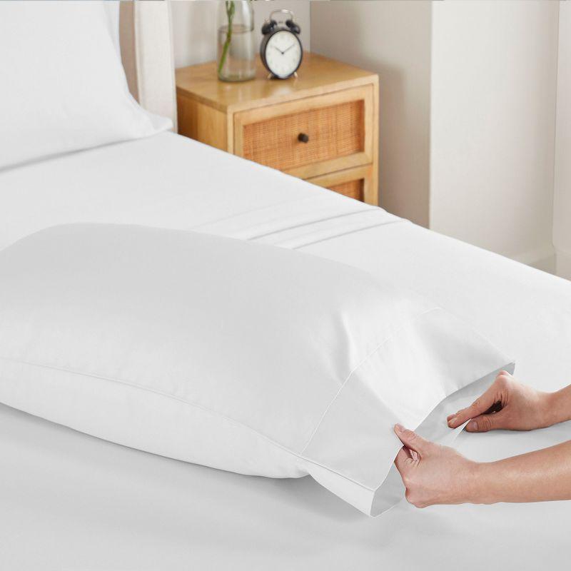 Bright White King Size Cotton Sateen Pillowcase Set