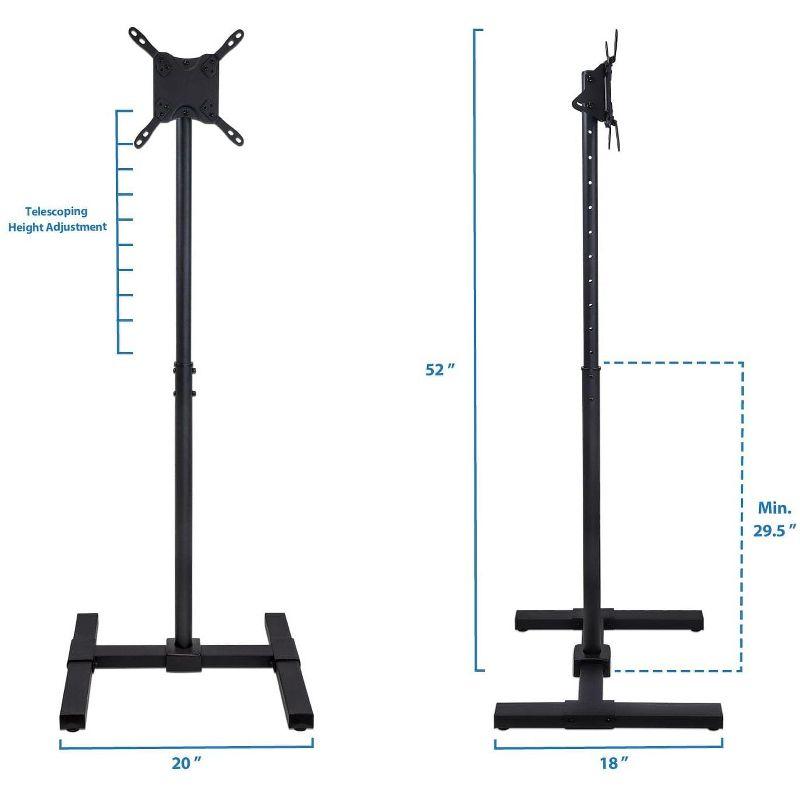 Mount-It! Height Adjustable TV Floor Stand | Universal Pedestal TV Stand For 13 - 42 Inch Screens | For Indoor and Outdoor Portable TV Mount | Black