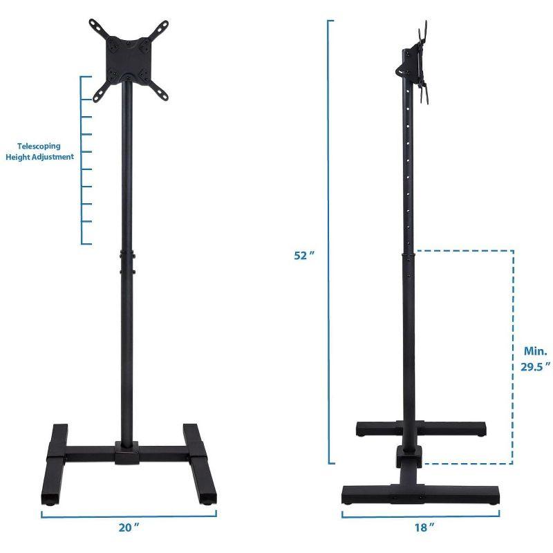 Adjustable Black Portable TV Stand for 13-42 Inch Screens