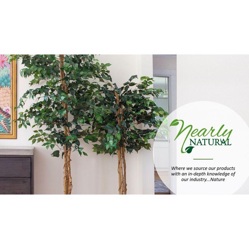 Elegant Silk Fiddle Leaf Fig Tree in Decorative Planter, 64.5" Tall