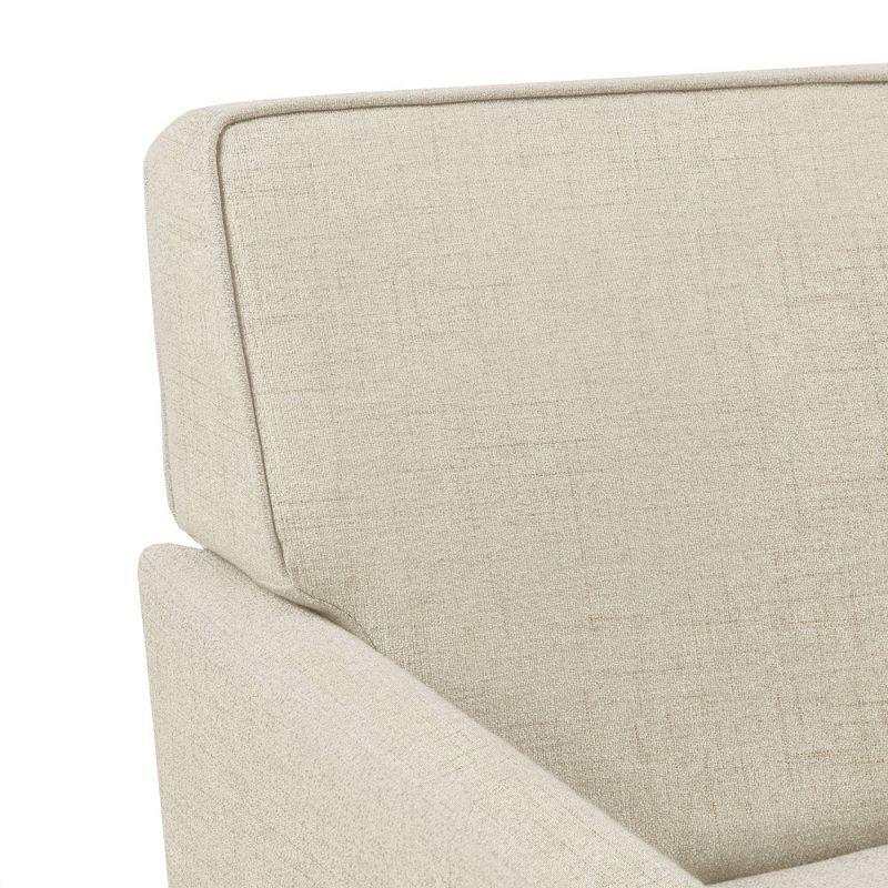 Cream Microfiber Slipcover Accent Chair with Track Arms