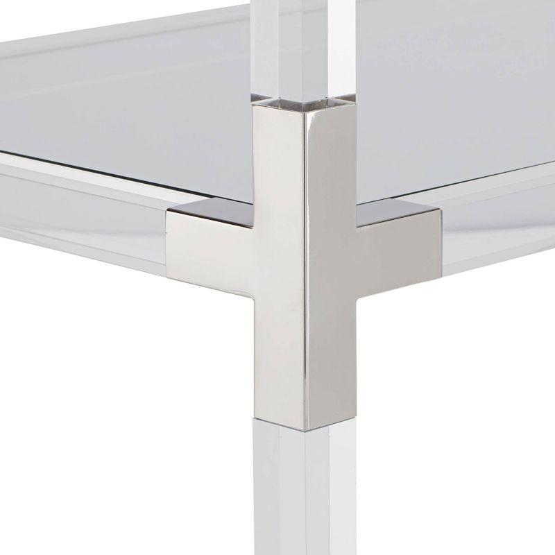 55 Downing Street Hanna 70 3/4" Clear Acrylic and Chrome 6-Shelf Open Bookcase