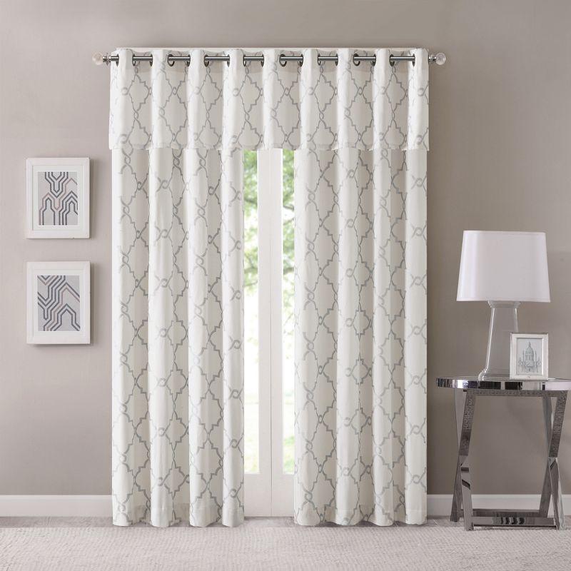 Madison Park Saratoga Fretwork Print Grommet Top Single Window Valance