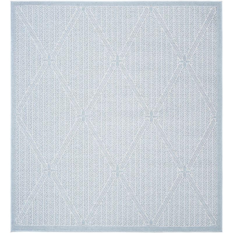 Bermuda BMU811 Power Loomed Indoor/Outdoor Area Rug - Light Blue/Ivory - 5'x5' - Safavieh.