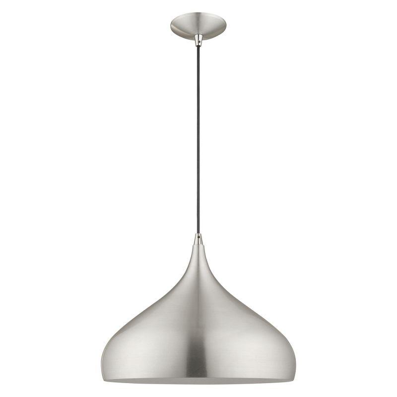 Livex Lighting Metal Shade 1 - Light Chandelier in  Brushed Aluminum