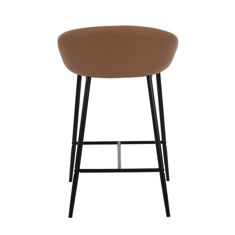 Glam Upholstered 31.25'' Counter Stool with Metal Frame