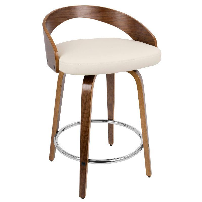 Cream Swivel Wood Counter Height Barstool Set