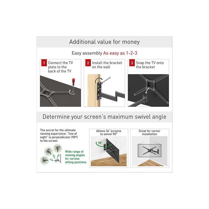 Barkan 13" - 60" Full Motion TV Wall Mount - Extension, Swivel & Tilt