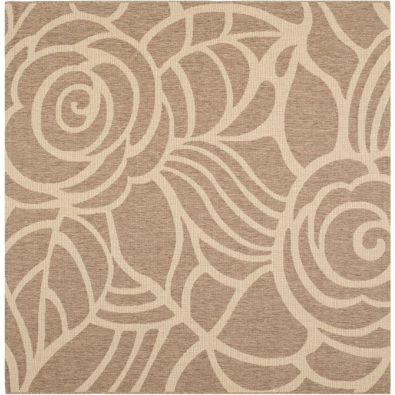 Courtyard CY5141 Power Loomed Indoor/Outdoor Area Rug - Coffee/Sand - 6'7"x6'7" - Safavieh.
