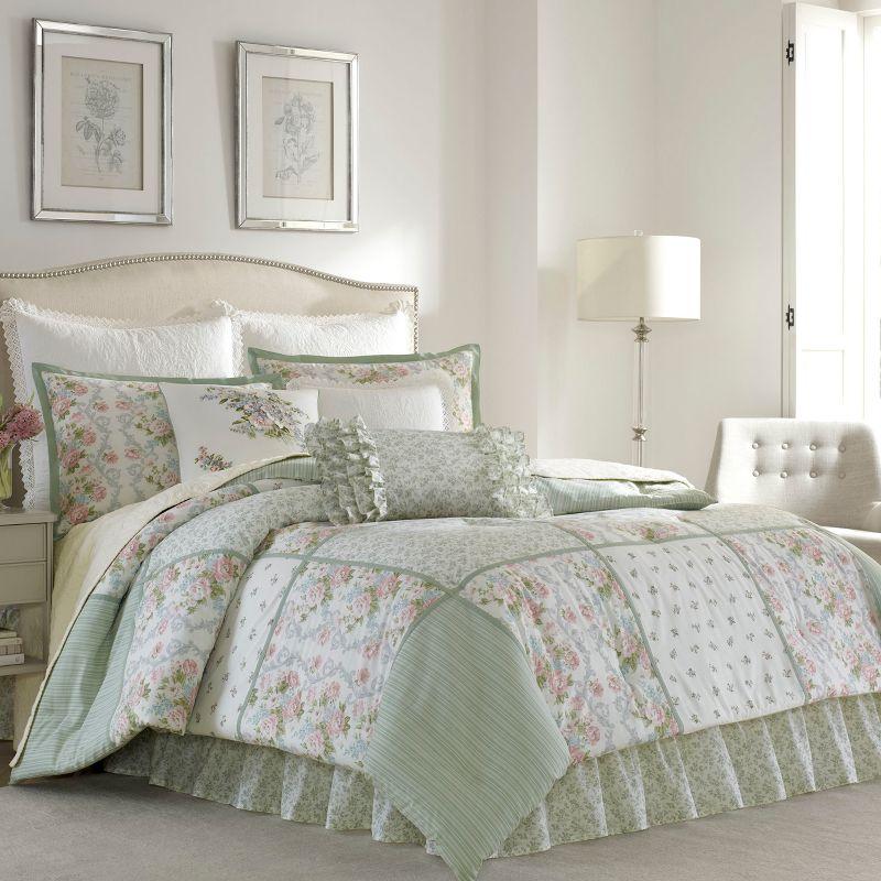 Laura Ashley Harper Green Cotton Comforter Set & Reviews | Wayfair