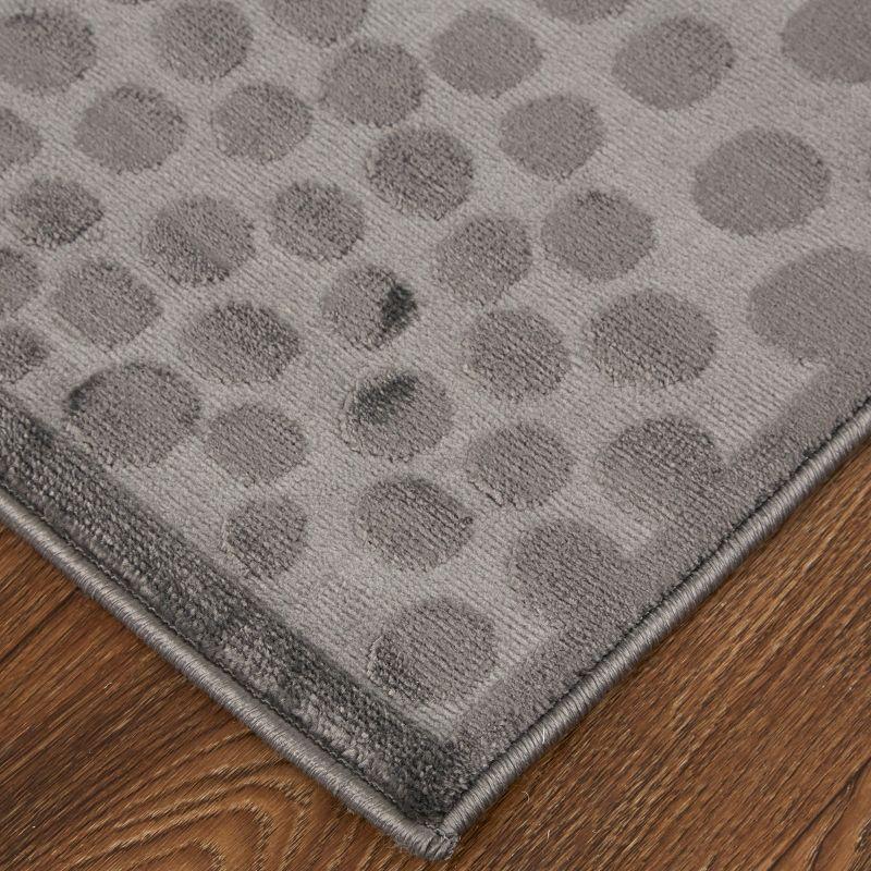 Gray Abstract Polka Dot Synthetic Area Rug 5'2" x 7'2"