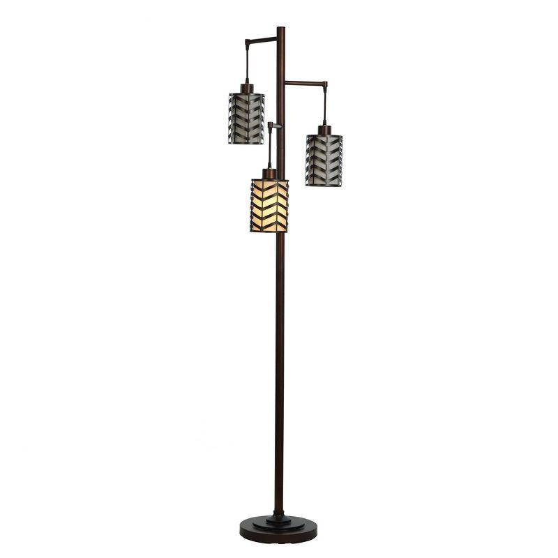 Elegant Rubbed Bronze Adjustable Floor Lamp with Linen Shade