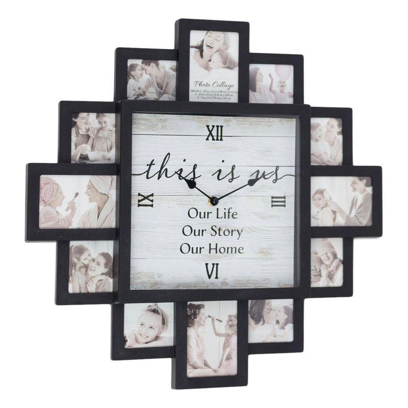 Black Farmhouse Shabby Chic 'This Is Us' Picture Frame Collage Wall Clock