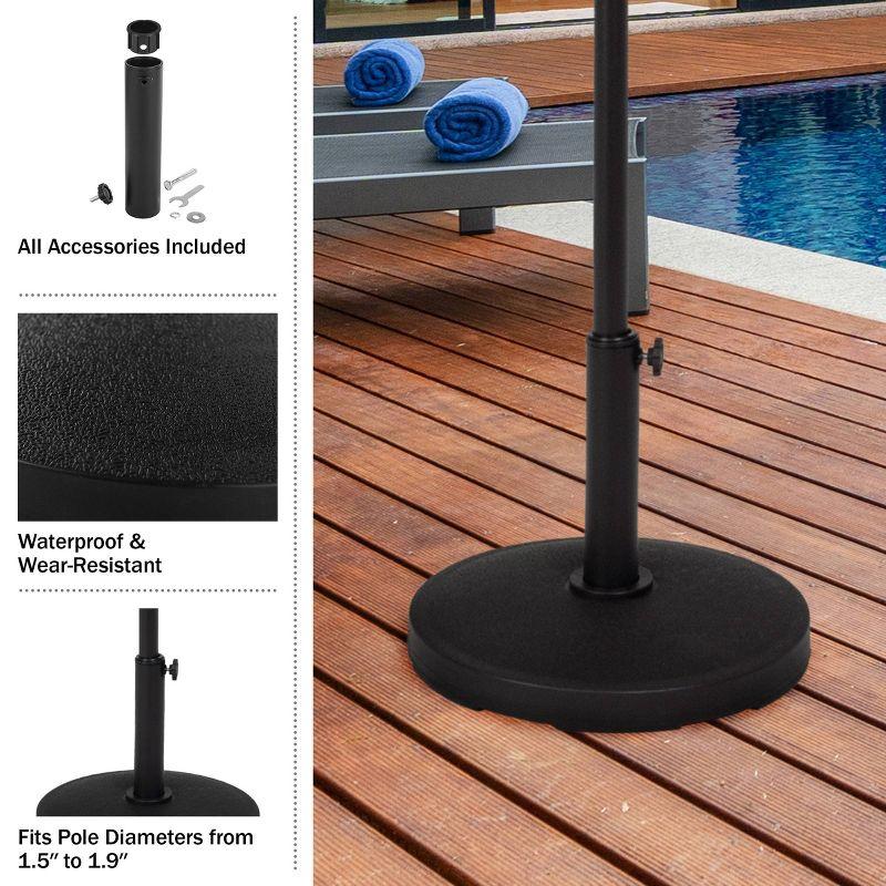 Pure Garden Outdoor Patio Umbrella Base Black