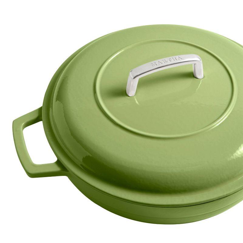 Pistachio Green Enameled Cast Iron Braiser with Lid