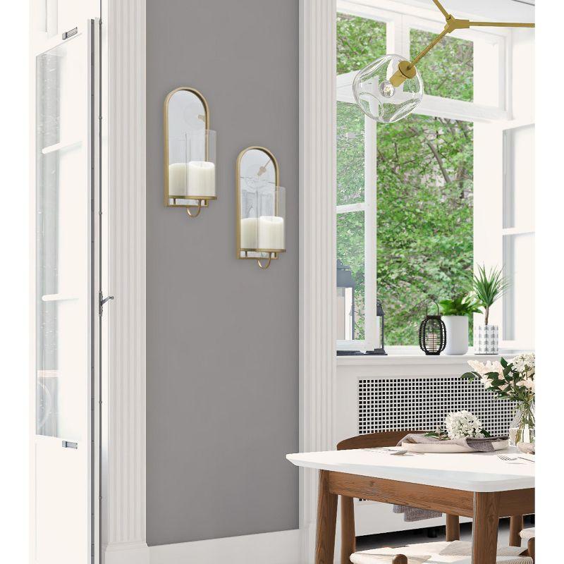 Kate and Laurel Ezerin Arch Metal Wall Sconce, 6x5x16, Gold
