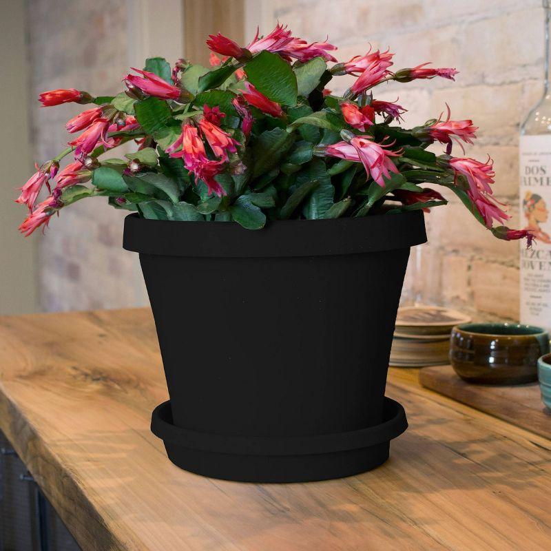 Terra Tapered 24" Black Polypropylene Indoor & Outdoor Planter