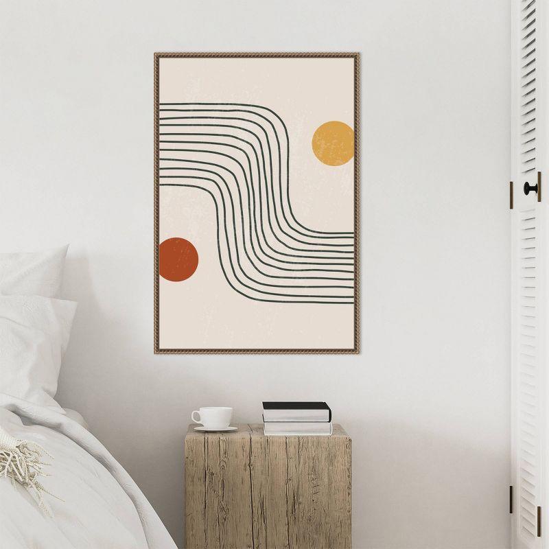 Amanti Art 23"x33" Minimal Shapes 6 by Jay Stanley Framed Canvas Wall Art Print: Modern Lithograph, Brown Frame, Vertical Layout