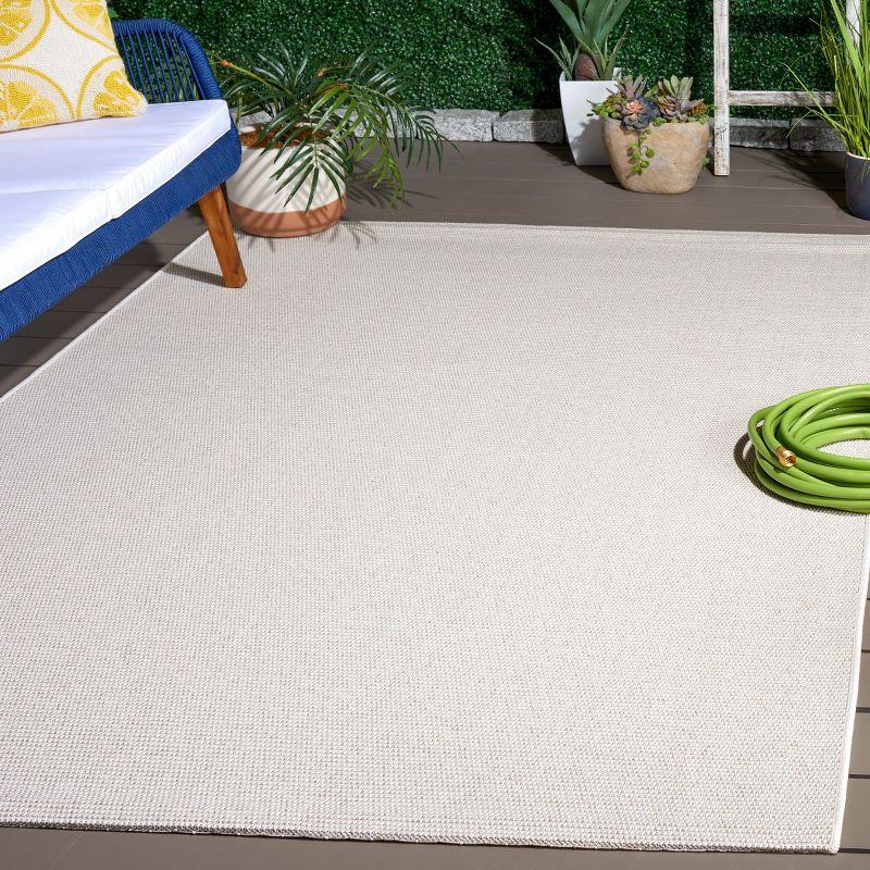 Ivory Beige Synthetic Flat Woven Reversible 4' x 6' Rug