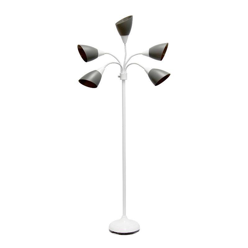 Whimsical White 67" Adjustable Multi-Head Arc Floor Lamp for Kids